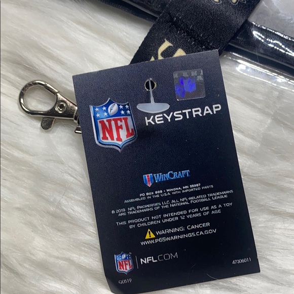 3-pc Set, New Orleans ‘SAINTS’ NFL Clear Tote/Bag, Adult Poncho, Keystrap, NWTag - Picture 10 of 15